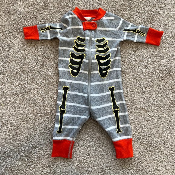 Hanna Andersson 0-3 50 Halloween Spooky Skeleton Sleeper - Picture 1 of 2